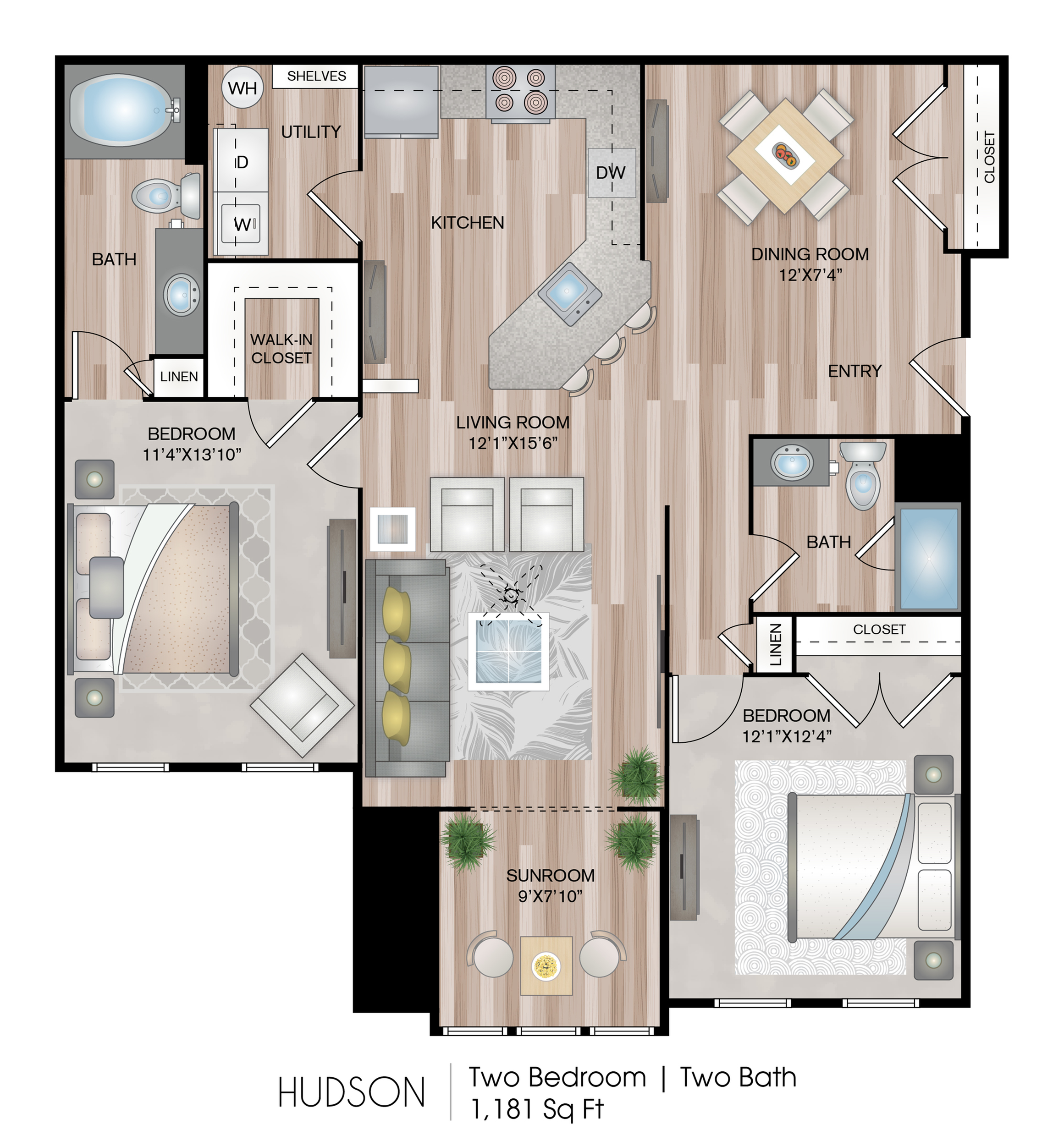 Hudson | 2 Bed Apartment | Belmont Station