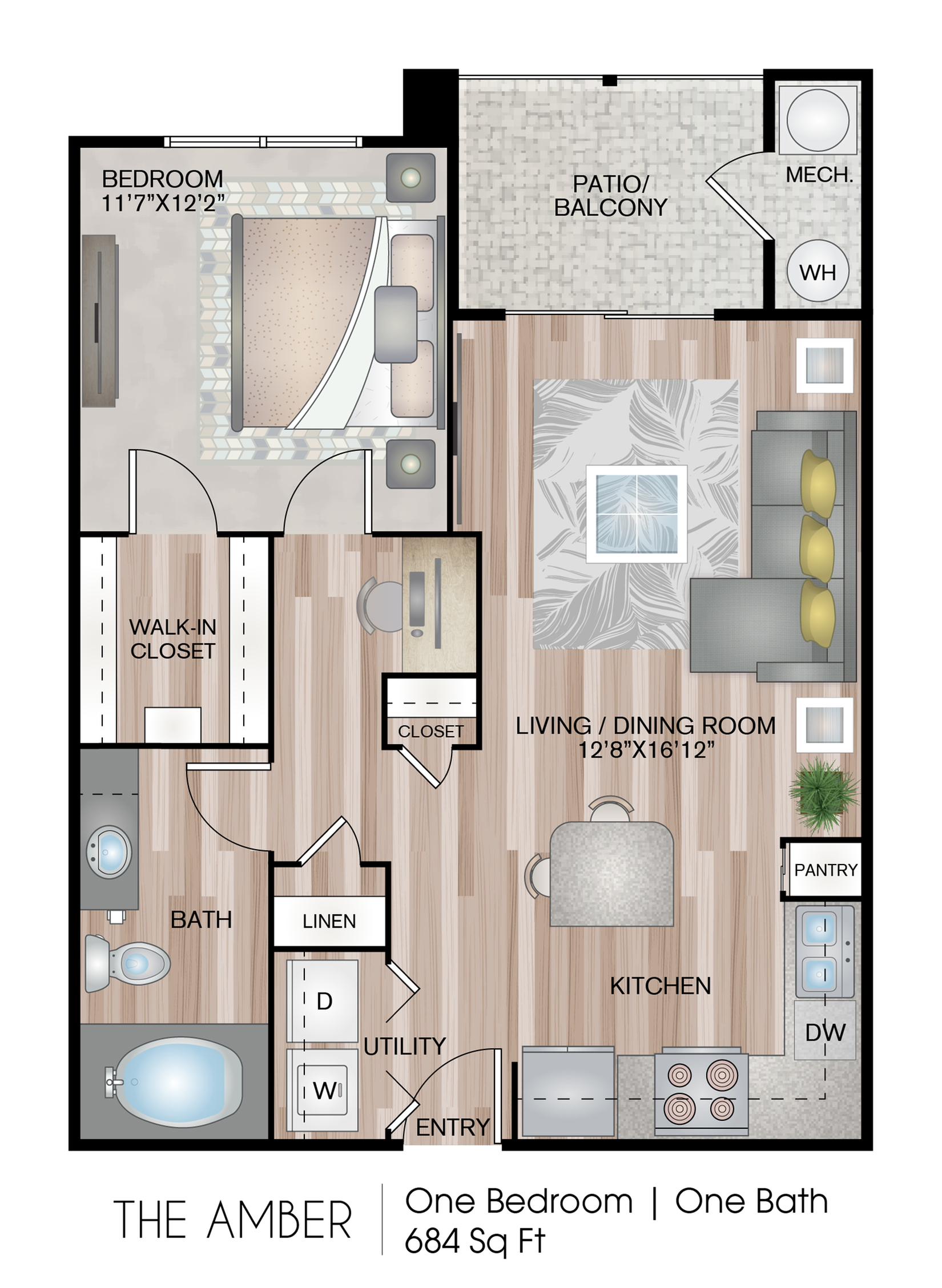 684 Square Feet