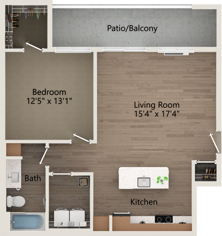 Cobalt 1 Bed Apartment Meritum Evergreen Apartments For Rent
