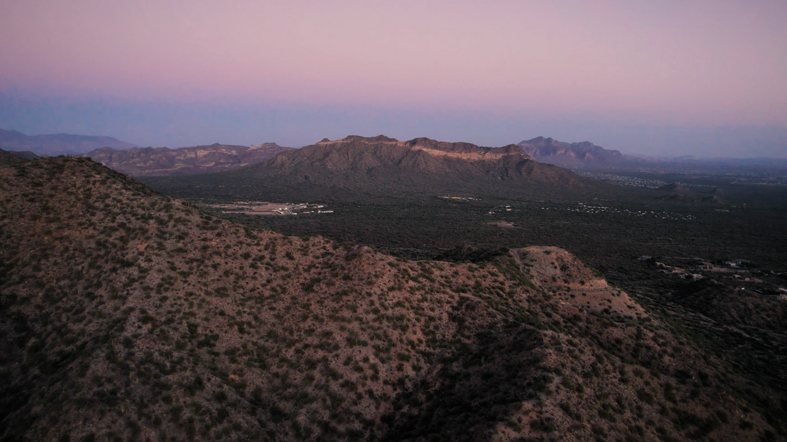 Breathtaking panoramic view of desert ranges