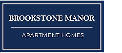 Elegant sign for Brookstone Manor Apartment Homes, showcasing a stylish and modern living community.