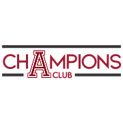 Dynamic and bold Champions Club logo featuring a striking red and white color scheme.
