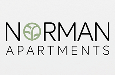 Christmas-themed announcement for Norman Apartments' holiday hours with candy canes and ornaments.
