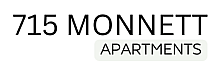 Modern branding for 715 Monnett Apartments, highlighting elegant urban living.