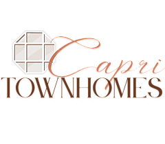 Elegant Capri Townhomes logo featuring a stylized window design, capturing the essence of luxury and modern living.