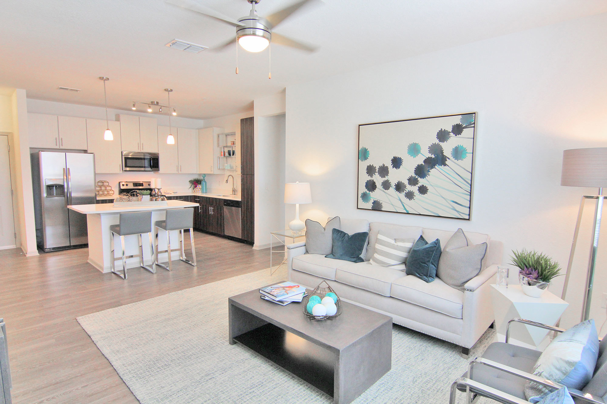 2 Bedroom, 2 Bathroom Radiant Model Living Room