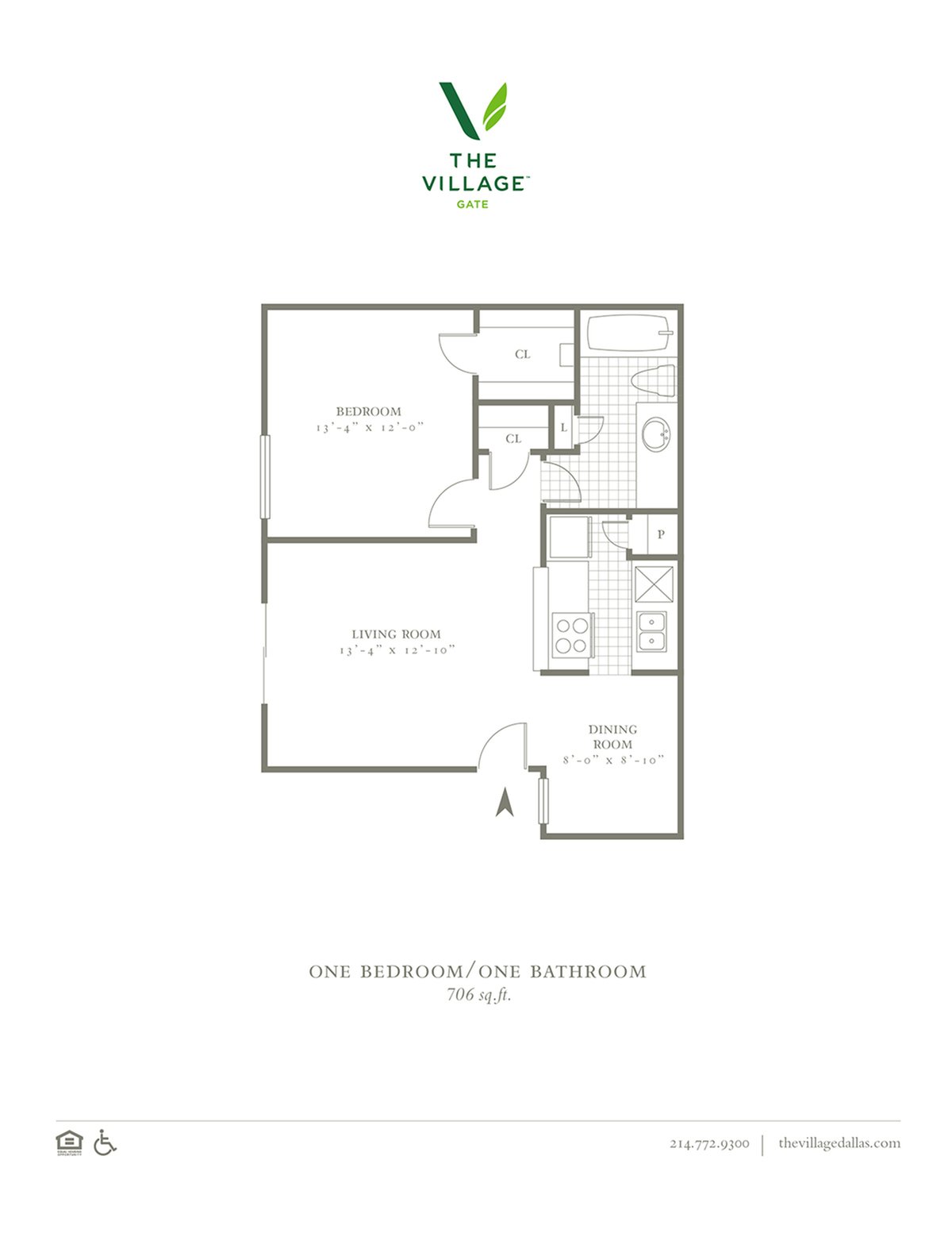 One Bedroom 706 1 Bed Apartment The Village Gate