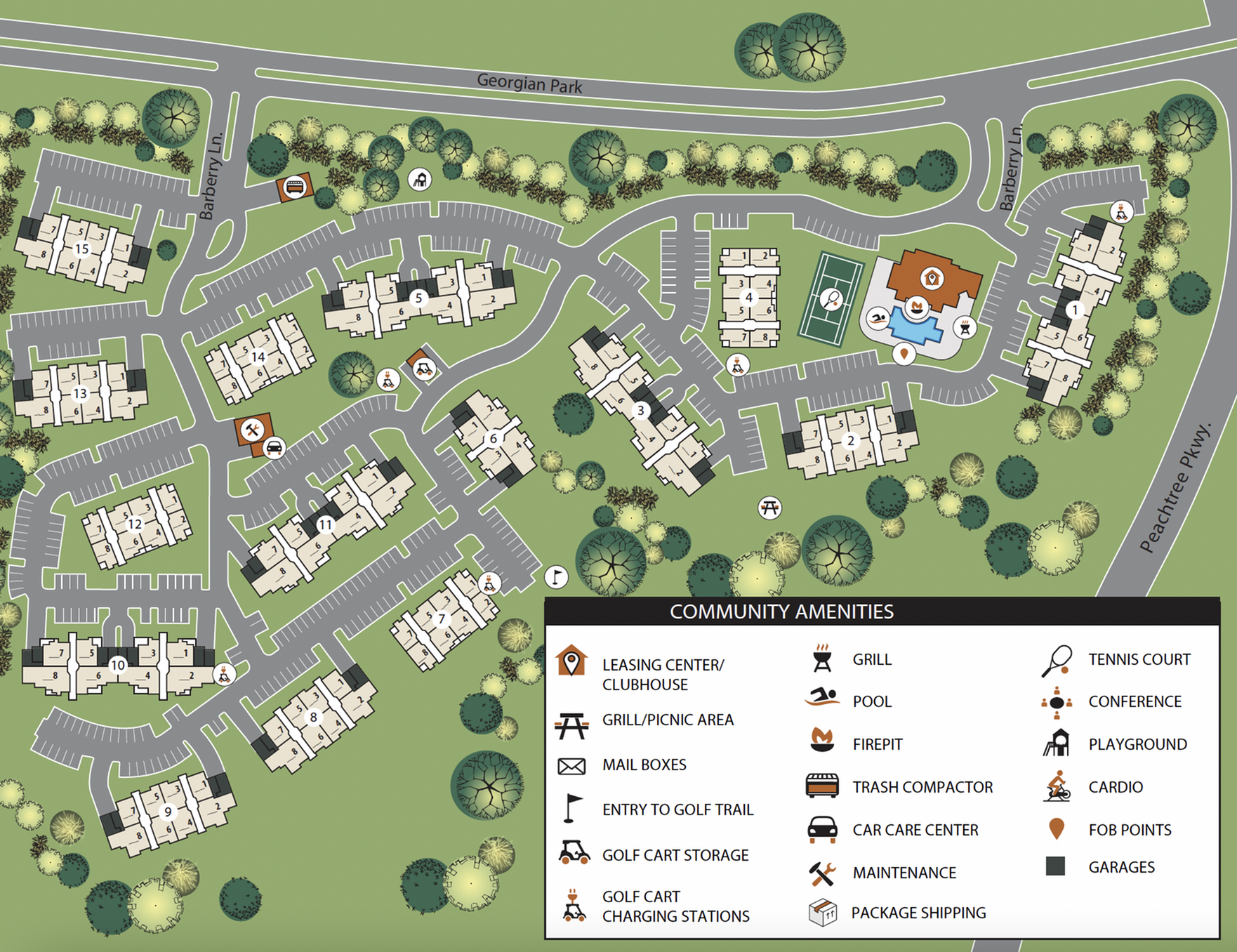 Retreat at Peachtree City Tour Map