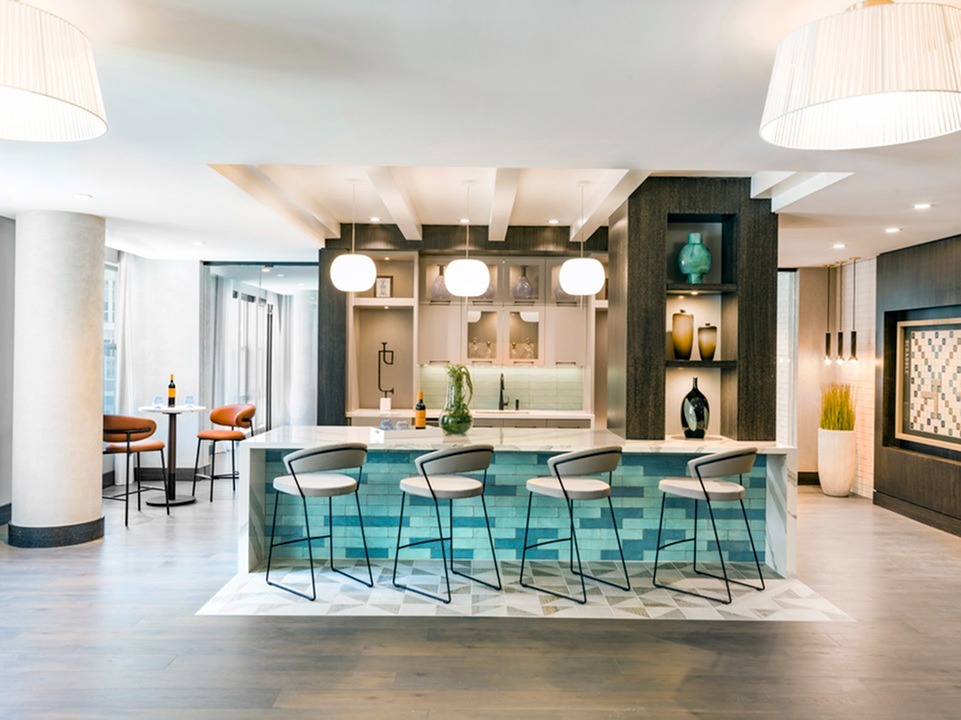 Private event space and kitchen at Verso Founders Row