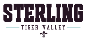 Elegant logo design for Sterling Tiger Valley with bold typography and stylish fleur-de-lis accent.