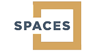 Logo displaying the word 'Spaces' with a modern, minimalistic design featuring a bold square outline.