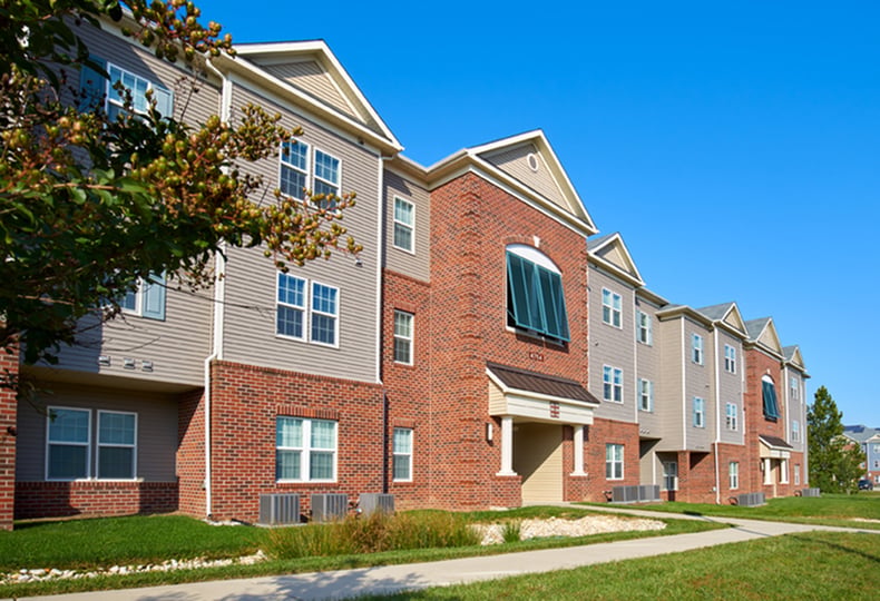 Exterior view of Reece Crossings Apartments at Fort Meade