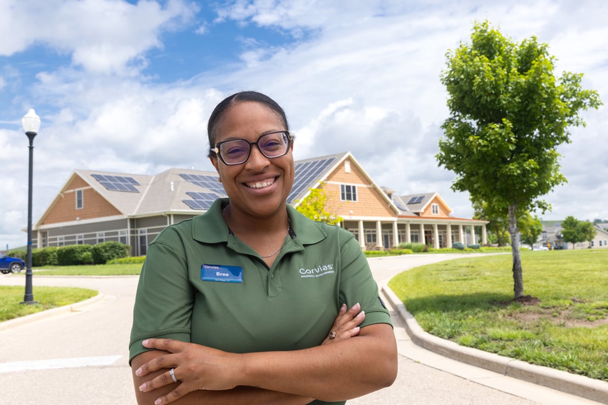 Corvias Property Management employee smiling
