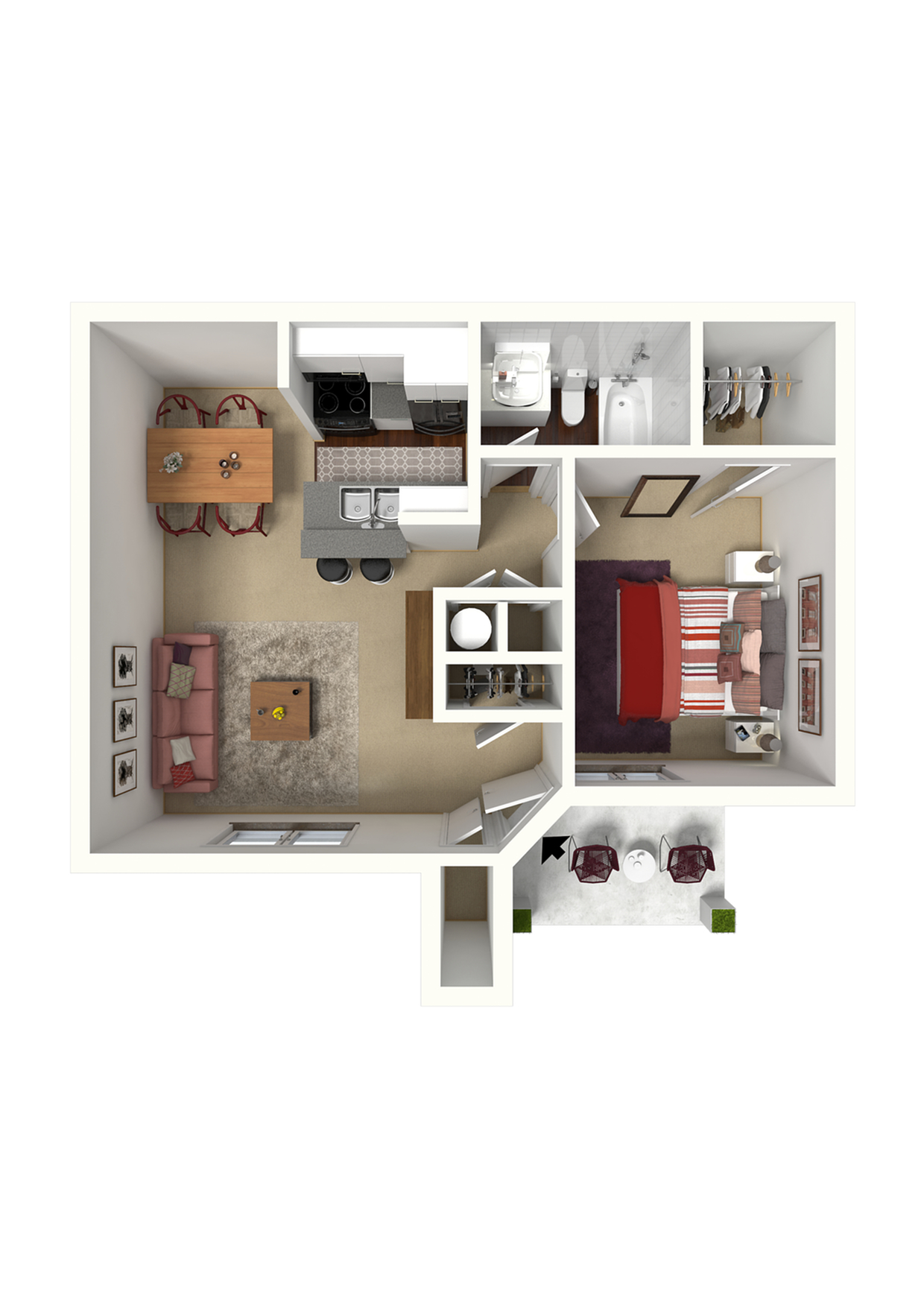 One Bed, One Bath QA21 1 Bed Apartment Antero