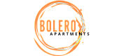 Vibrant circular logo with the text 'Bolero' encased in dynamic orange brush strokes, exuding energy and creativity.