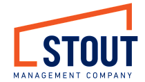 Bold Stout Management Company logo featuring an orange geometric design above the company name in deep blue letters.