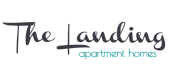 Elegant logo for The Landing apartment homes, emphasizing modern and comfortable living.