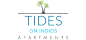Elegant logo for Tides on Indios Apartments featuring tropical palm trees.