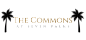 Elegant logo of The Commons with stylized palm trees, evoking a luxurious and serene environment.