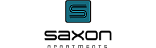 Modern logo design for Saxon Apartments featuring a stylized 'S' in a sleek blue square.
