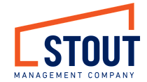 Dynamic company logo featuring bold blue lettering and a striking orange geometric design, representing innovation and management excellence.