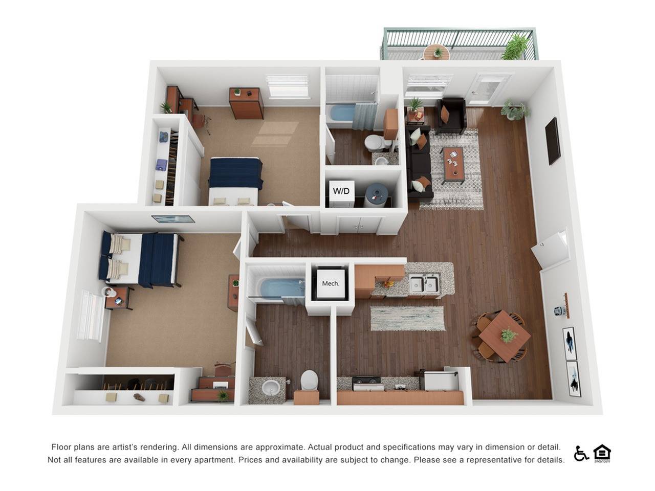 2X2 2 Bed Apartment The Highlands