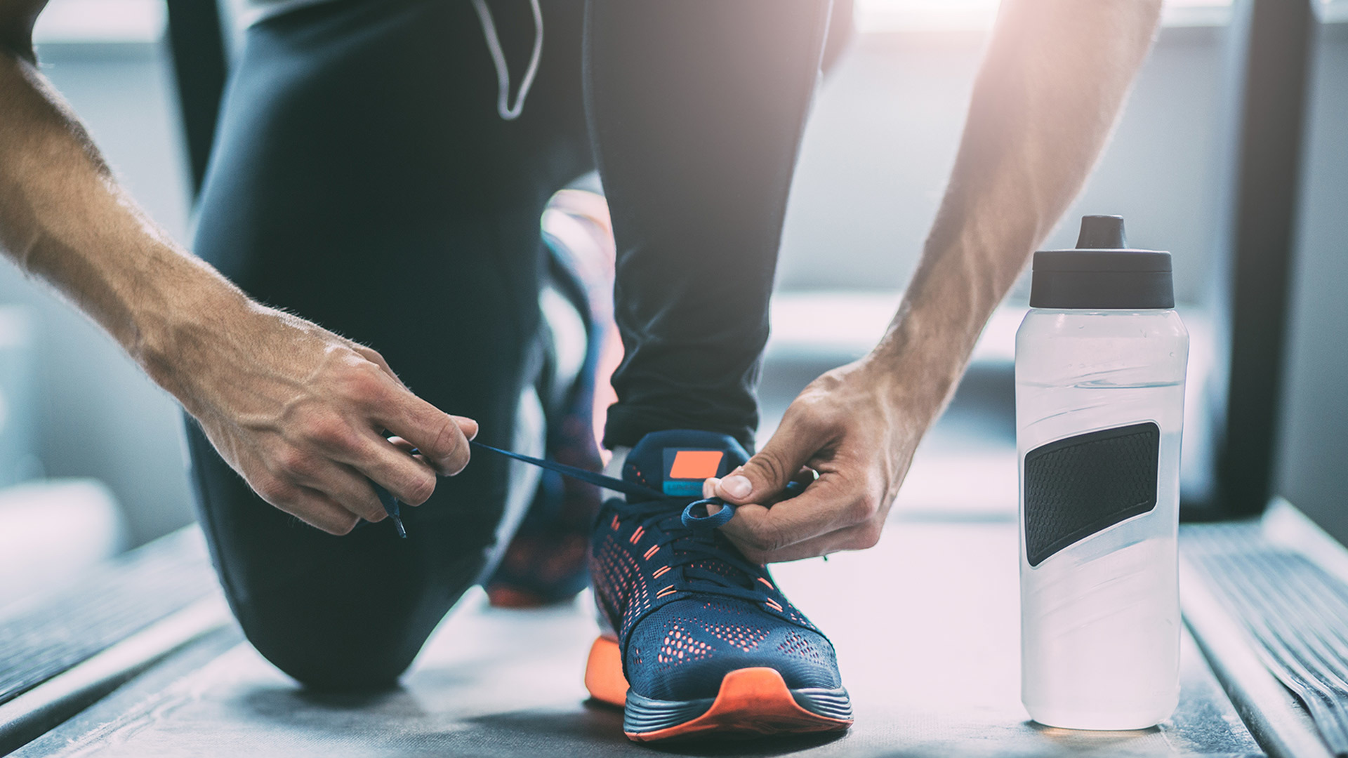 closeup of person tying their shoe