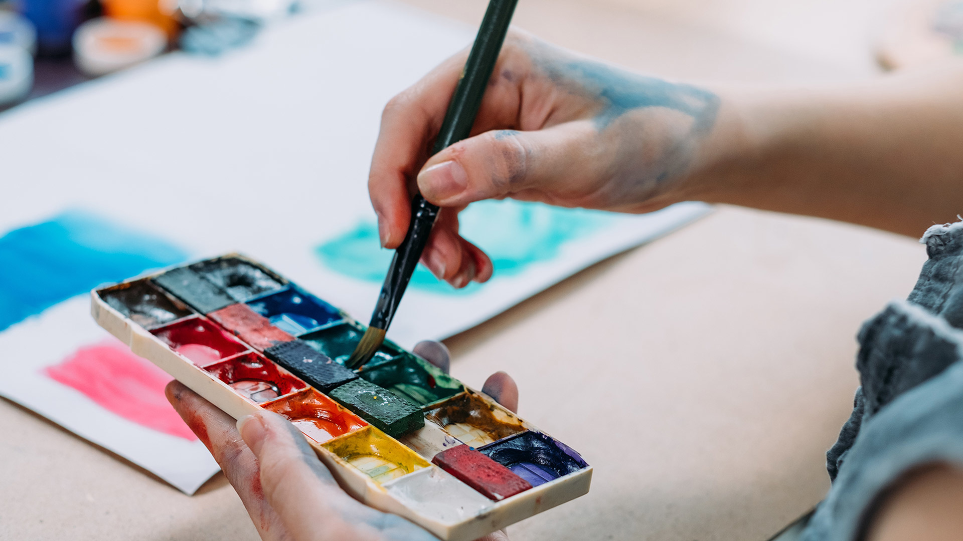 closeup of paints