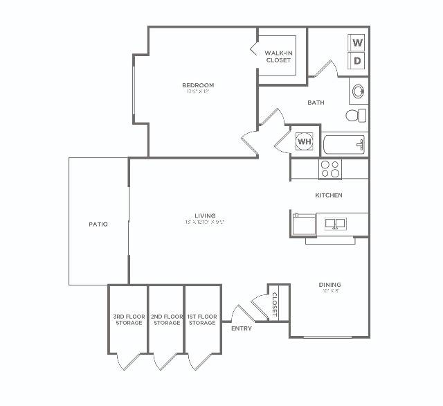 One Bedroom One Bath (791 SF)