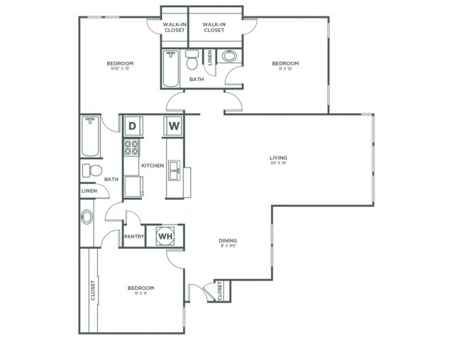 Chestnut | 3 bed 2 bath | from 1254 square feet