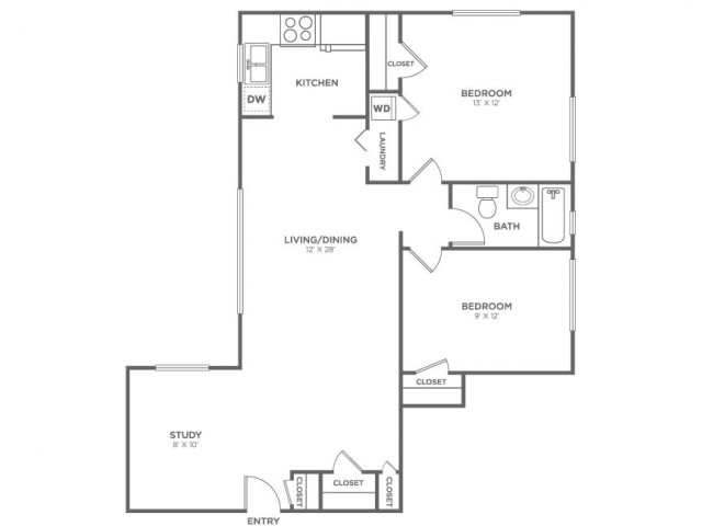 San Juan w/ Den-Restored | 2 bed 1 bath | from 958 square feet