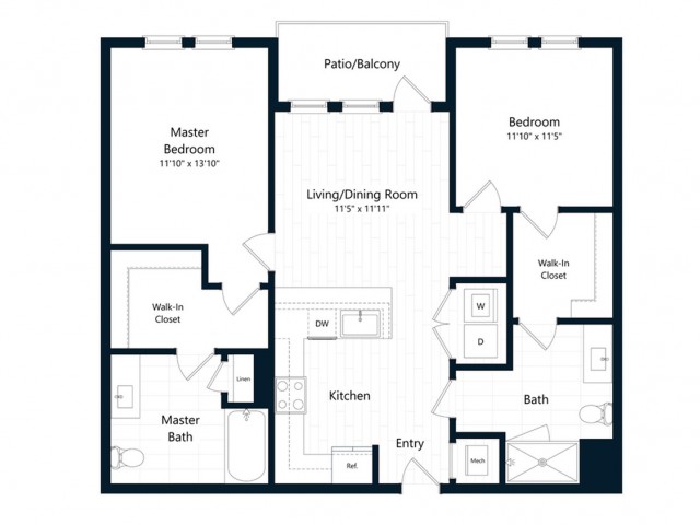 2A TYPE \'A\' | 2 bed 2 bath | from 1028 square feet