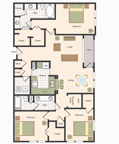 C3 | 3x2 | 1555 sq ft