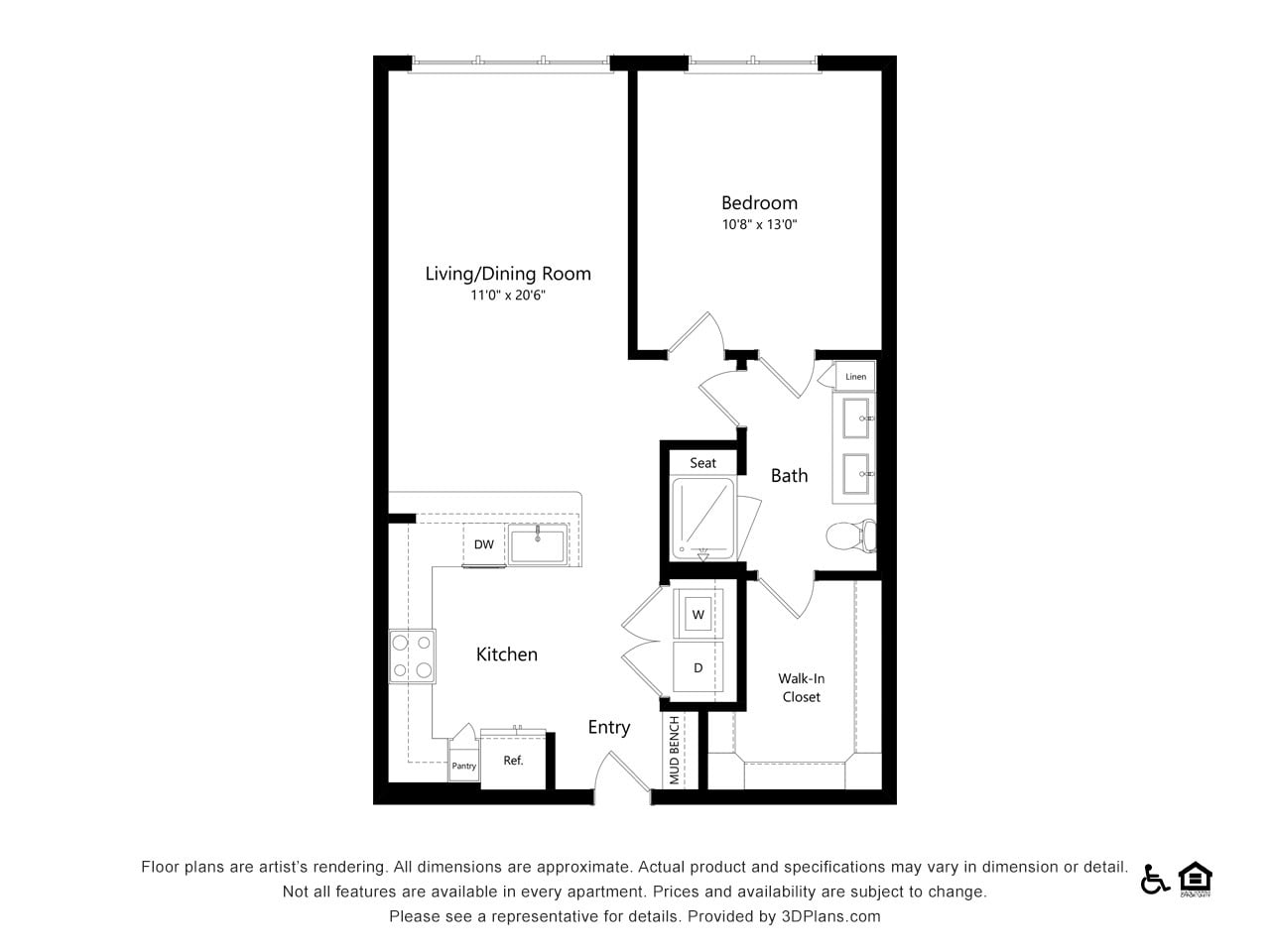 Floor plan layout diagram for A1D