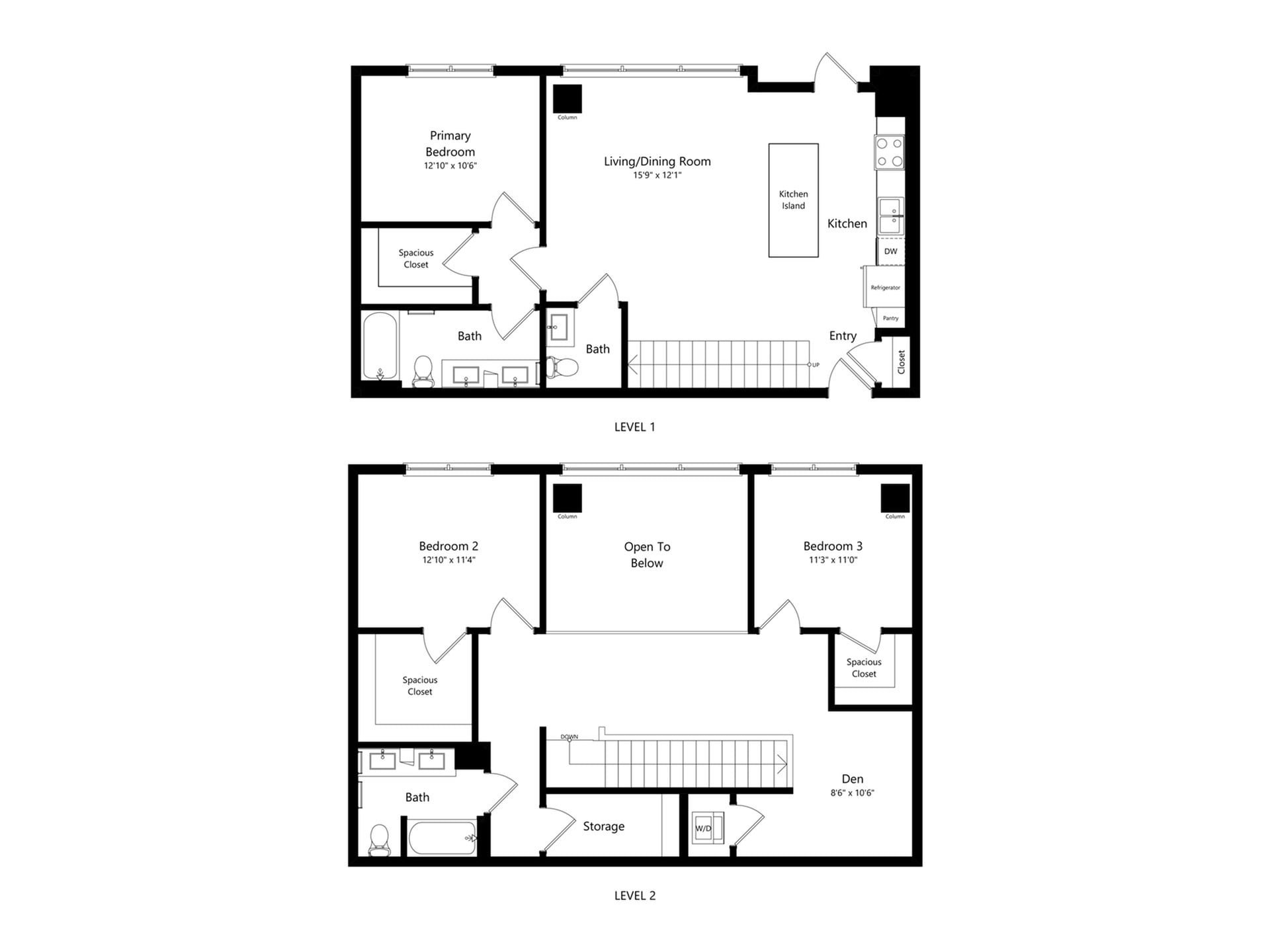 Floor plan layout diagram for 3M-1