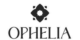 Elegant Ophelia logo featuring a refined floral emblem, embodying sophistication and luxury.