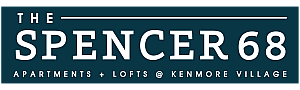 Elegant logo for The Spencer 68, showcasing modern apartments and lofts at Kenmore Village.