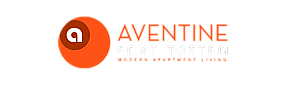 Aventine Fort Totten logo with modern orange design, representing urban living spaces.