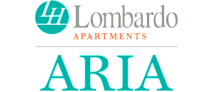 Lombardo Apartments logo for Aria, showcasing modern elegance and premier living.