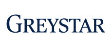 Elegant Greystar logo in bold navy blue, capturing the essence of modern living.