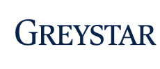 Elegant GREYSTAR logo in bold navy blue font.