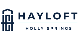 Inviting logo for Hayloft Holly Springs featuring a modern architectural design.