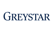 Sleek Greystar logo in elegant navy font, showcasing modern real estate branding.