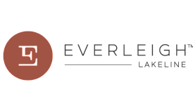 Elegant Everleigh Lakeline logo featuring a stylish 'E' emblem with modern typography.
