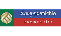 Vibrant and modern Thompson Michie Communities logo with a colorful geometric design.