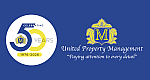 Elegant United Property Management logo celebrating 50 years of excellence, featuring a classic emblem with a focus on attention to detail.