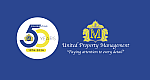 United Property Management celebrates 50 years with a stylish blue and gold anniversary logo.