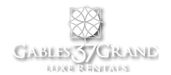 Elegant logo for Gables 37 Grand Luxe Rentals featuring a geometric emblem and stylish typography.