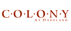 Elegant logo for Colony at Dadeland featuring bold, stylish typography in a rich burgundy color.