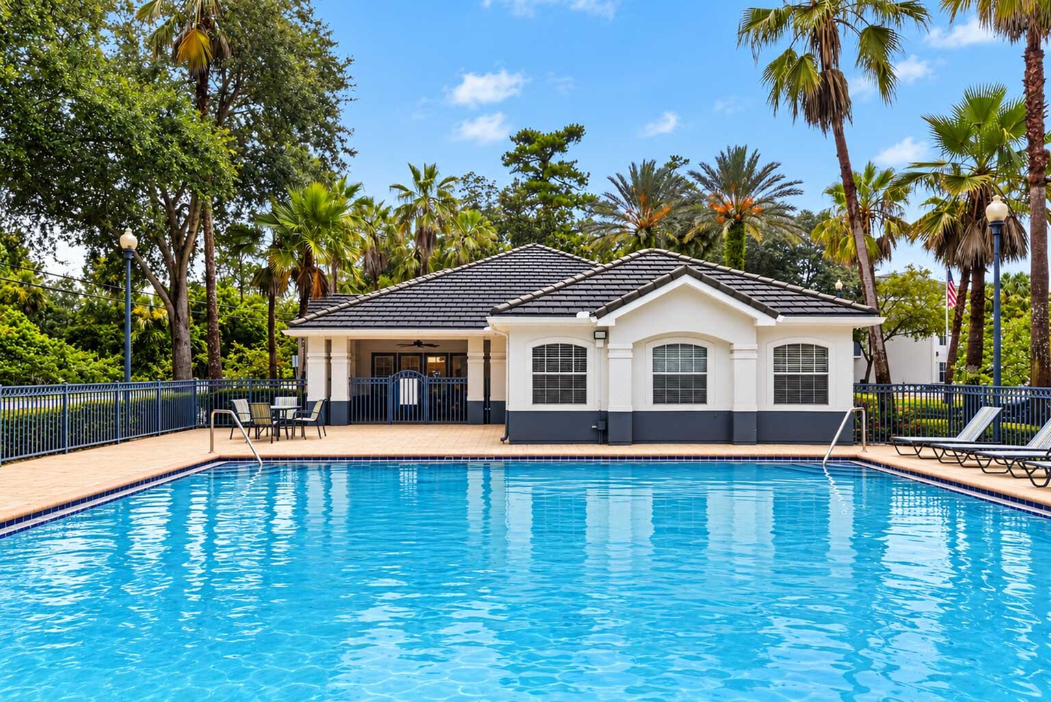 Swimming pool at Lymestone Ranch apartments in New Smyrna Beach, FL